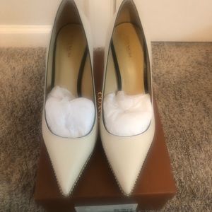 Coach cream heels size 10